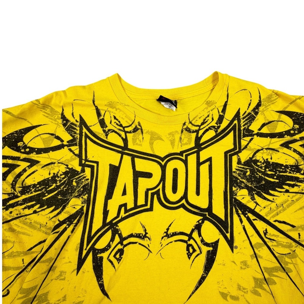 Vintage Tapout T Shirt Mens Yellow Graphic MMA Size XXL - Picture 3 of 8